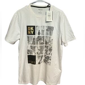 DKNY White Short-Sleeve Graphic City Grid Tee